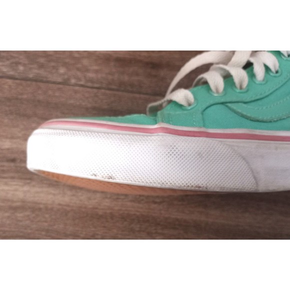 Vans Sk8 Womens 7.5 Sea Green Pink Hi Top Skate Shoes - Picture 9 of 11